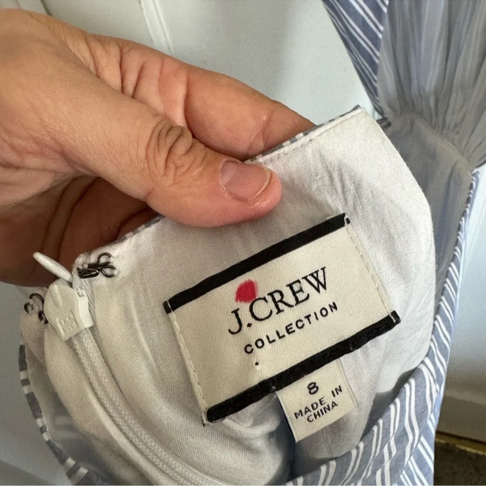 NWT J. Crew Collection Twist-back midi dress‎ in stripe size 8